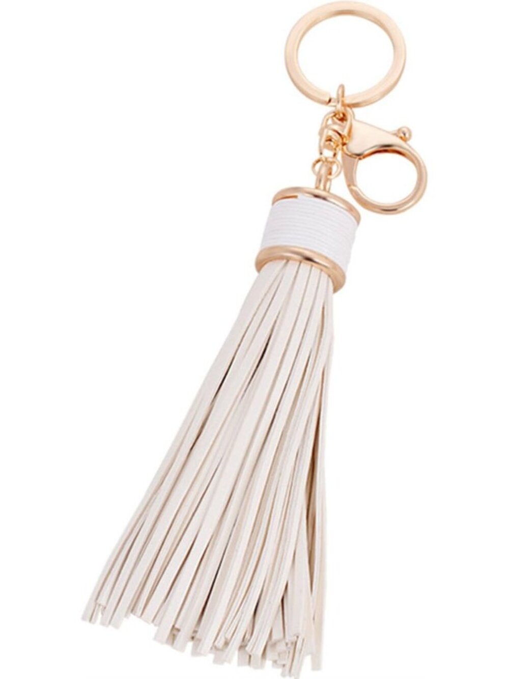 Women Leather Tassels Keychain Car Circle Key Rings Gift Bag Hanging Buckle